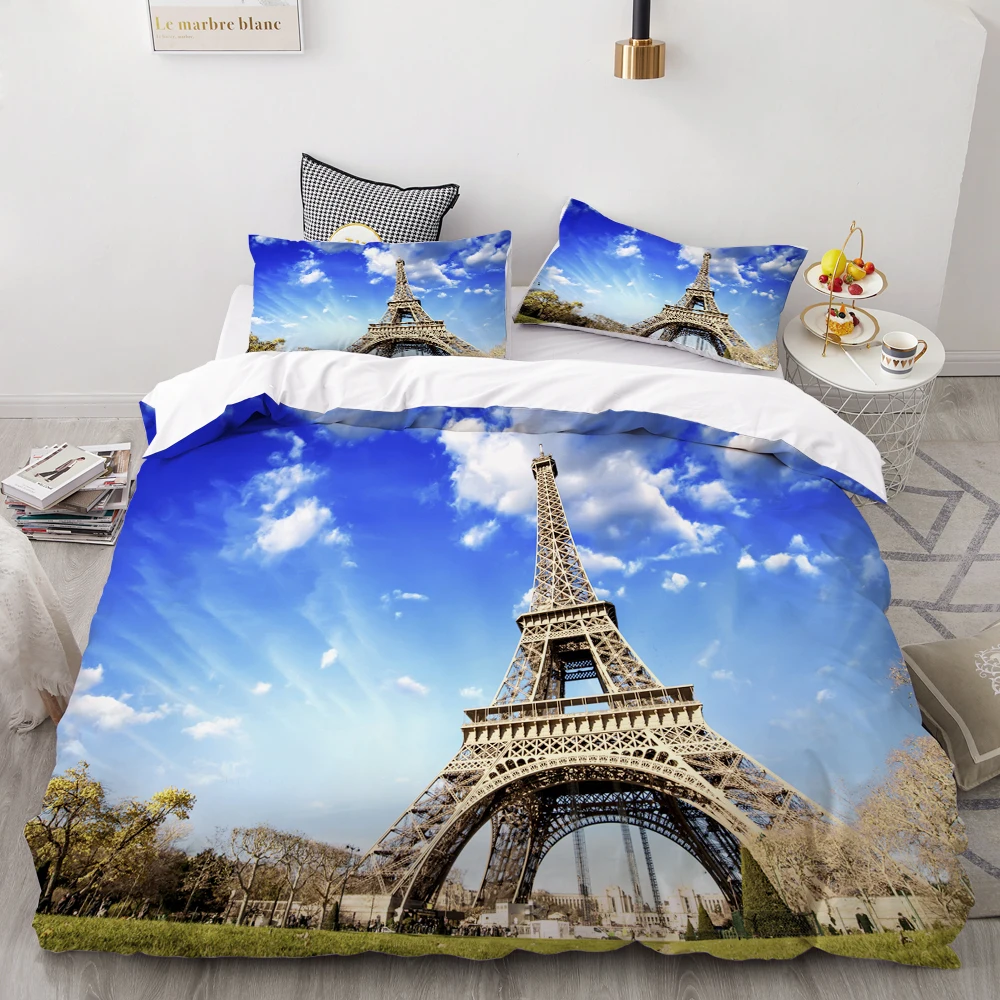 Eifel Tower-01 3D постельные принадлежности набор на заказ/King/AU Размер, пододеяльник набор королева/король, одеяло/покрывало набор, Москву постельное белье, текстиль Прямая поставка - Цвет: Eifel Tower-01