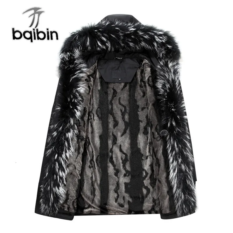 

Winter Big Fur Collar With Wool Inside Warm Men White Duck Down Jacket Long Section Thick Hooded Down Parka Coat Outwear