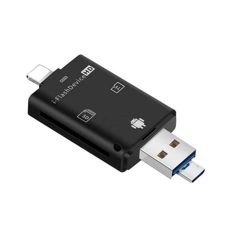 3в1 USB флэш-устройство Micro SD TF SDHC SD кард-ридер для iPhone XS MAX XR 11 Pro 6 7 8 Plus ipad samsung Micro USB Android Phone