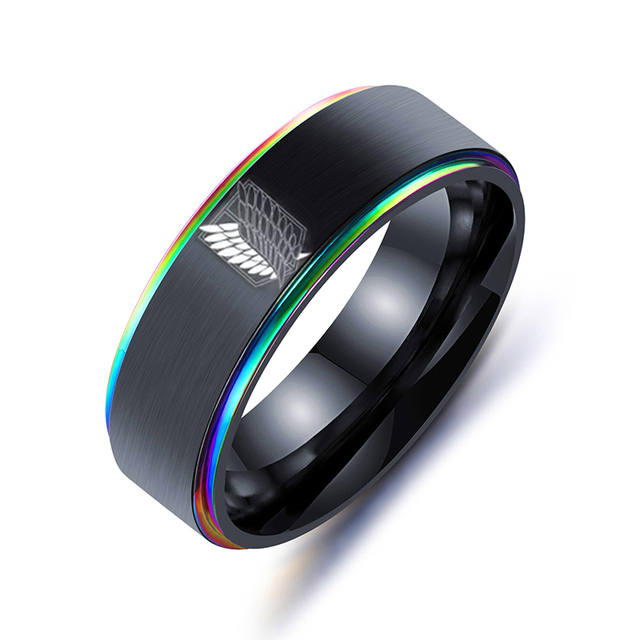 Uelf Titanium Anime Attack on Titan Rings Wings Of Liberty Flag Finger Rings For Anime Fans Twelve Constellation Jewelry