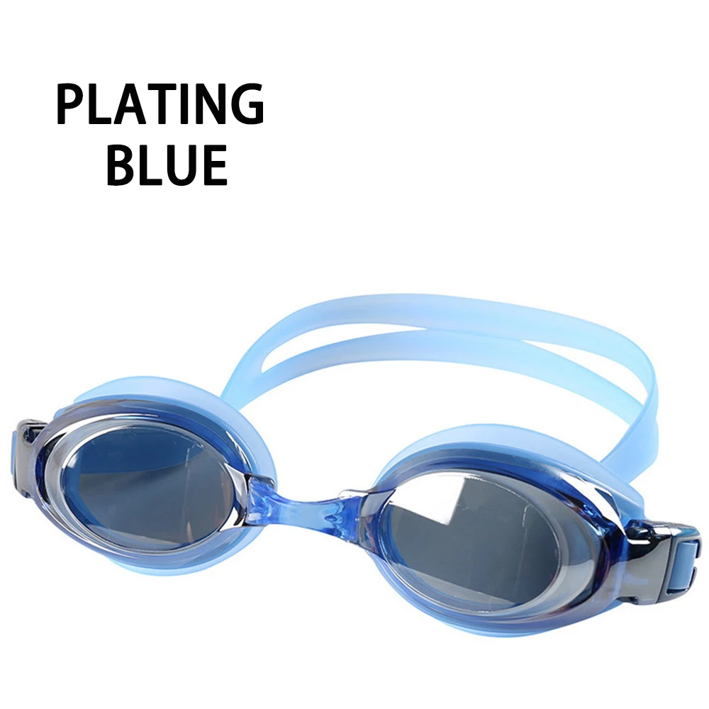 Plating Blue Очки для плавания близорукости, очки для плавания, оптические очки для взрослых, очки для плавания, силиконовые, анти-запотевающие, с покрытием, водная диоптрия, очки для плавания, очки для плавания - Цвет: Plating Blue
