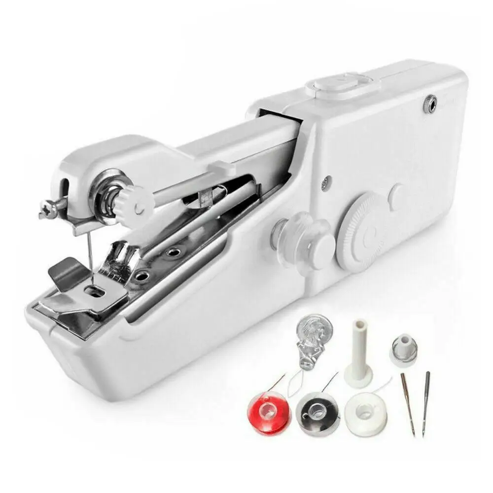 Portable Handheld Sewing Machine Mini Stitch Sew Needlework Cordless  Clothes Fabrics Electric Sewing Machine