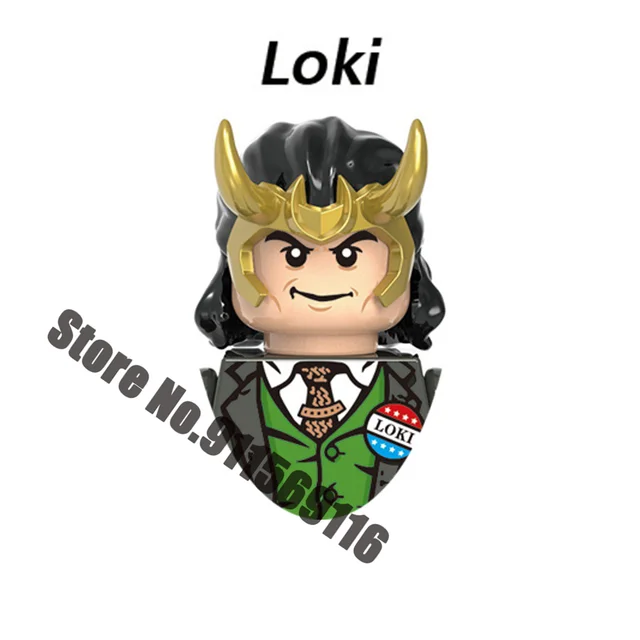 Superhero TVA Loki Building Blocks Bricks Iron Man Spiderman Hulk Thor Captain America Black Widow Vision Falcon Deadpool Toys X1743
