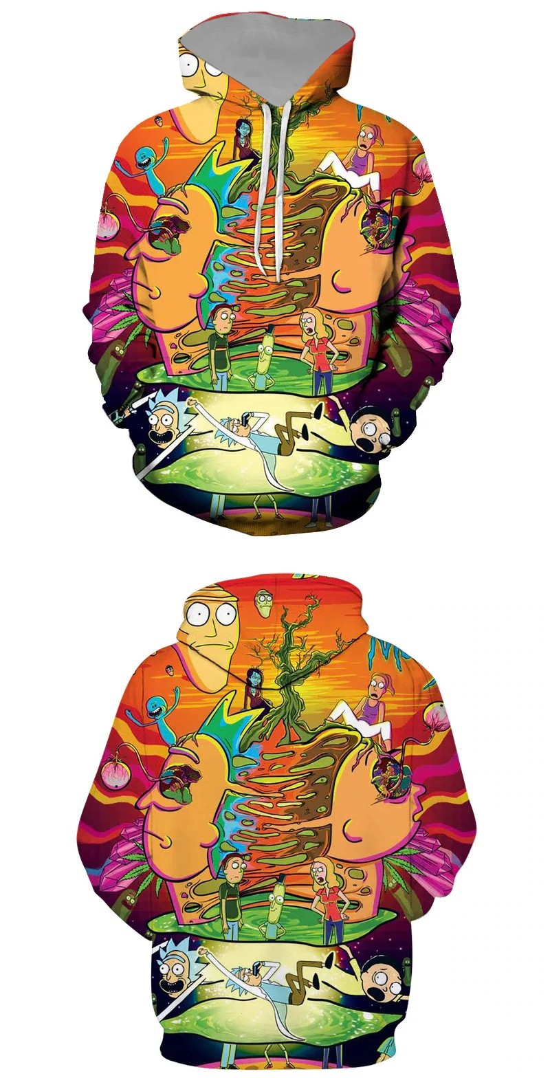 Rick And Morty одежда верхняя одежда с капюшоном мужское худи уличная мужская с 3D принтом забавная крутая молния с длинным рукавом с капюшоном топы