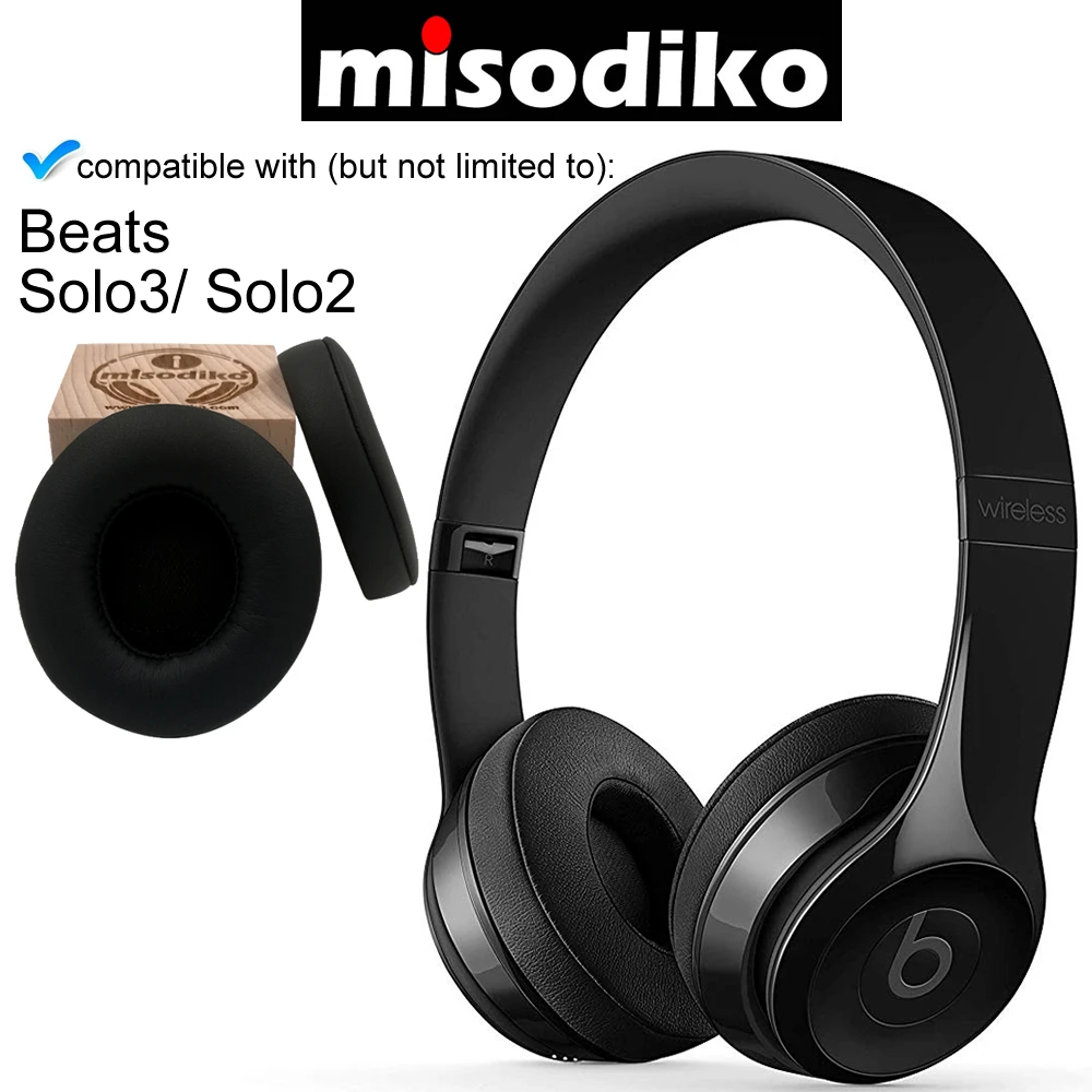 Misodiko наушники-амбушюры Комплект подушек для Beats by Dre Solo 3, Solo 2 проводные/беспроводные Накладные наушники, сменные амбушюры