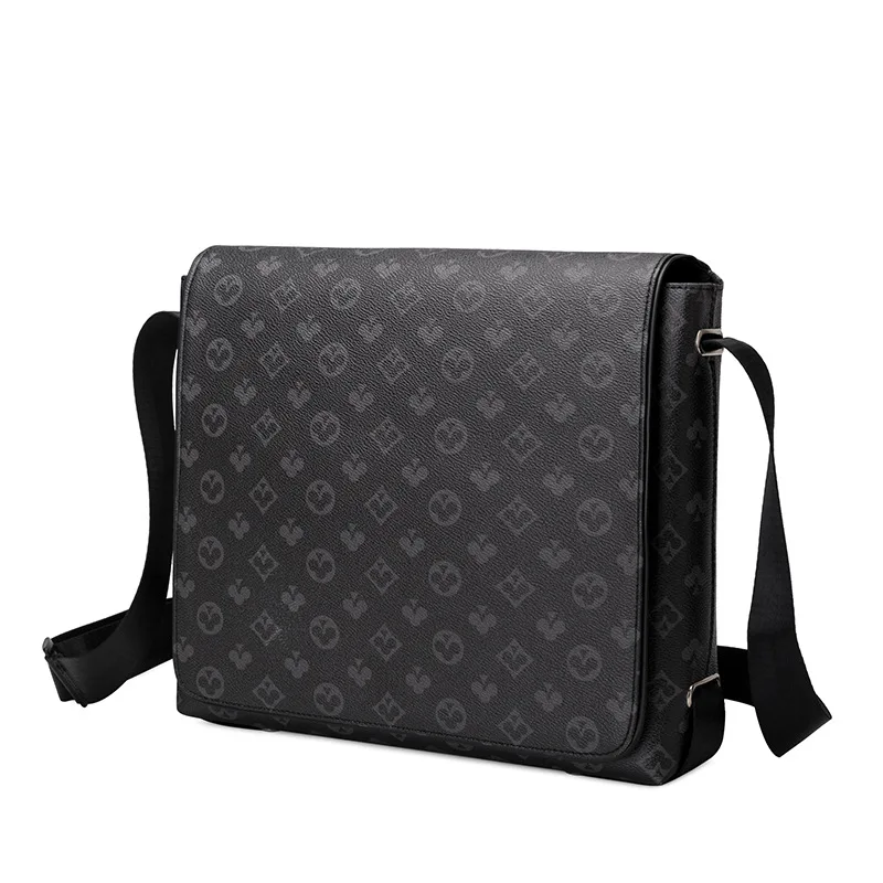 GLMAHUA Black Man Messenger Bags Classic Leather Shoulder Crossbody For Men Business Briefcase Sling Printed Male Bag |