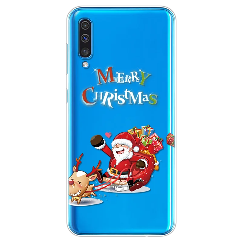 Merry Christmas Cartoon Santa Claus Deer Case For Samsung Galaxy A50 Soft Silicon Coque For Samsung A40 A60 A70 A7 A9 Cover - Цвет: sd-xueqi