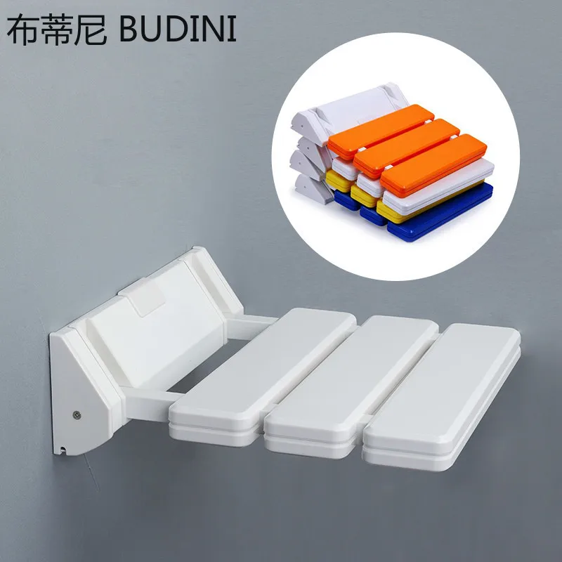 Wall mounted shower seat Bathroom blue shower folding chair bath chair elderly spa toilet bench stool