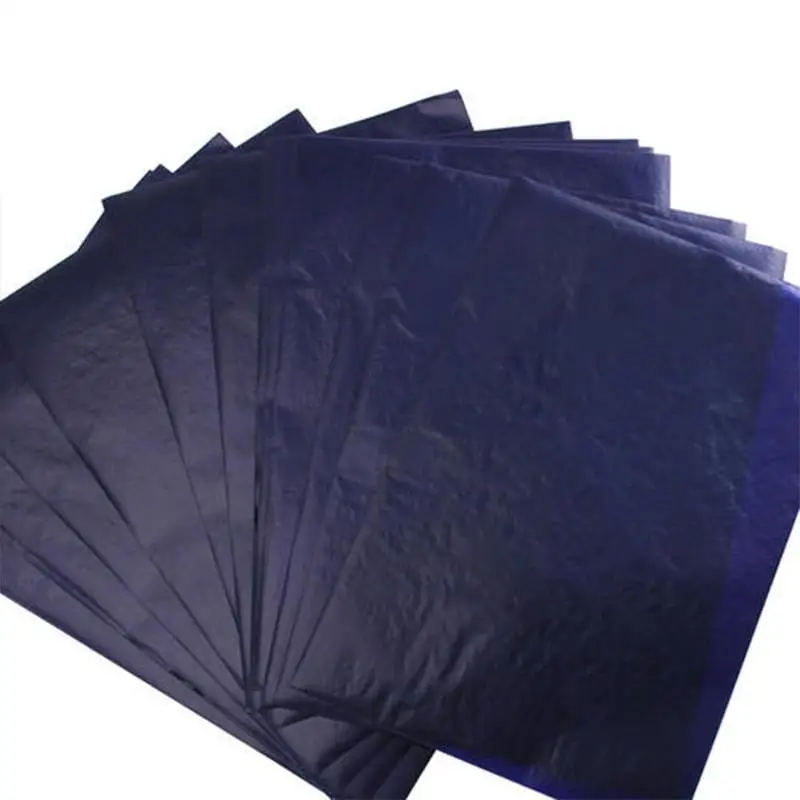 50 шт. синяя двухсторонняя углеродная бумага, копировальная углеродная бумага для школы 48 к/32 к/16 к, тонкая бумага для офиса, канцелярские принадлежности T W5H8