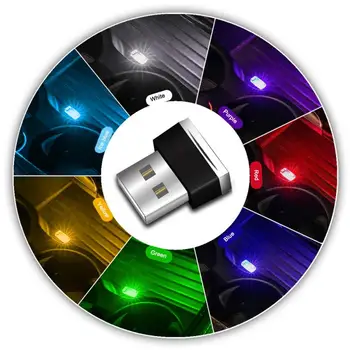 

7Colors Mini USB LED Light Car Interior Decorative Light Atmosphere Ambient Lamp USB Plug and Play Atmosphere Emergency Lights