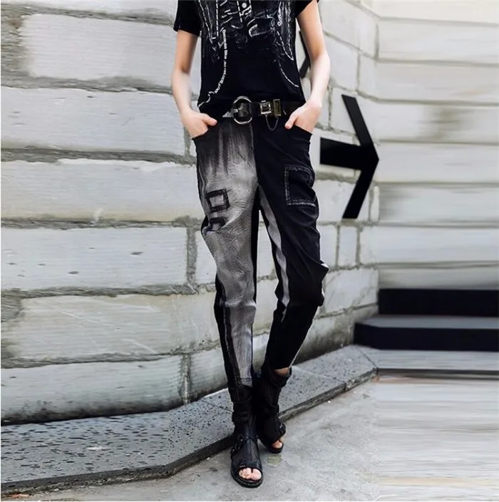 Hip Hop Style High Waist Boyfriend Jeans For Women Spring Autumn Fashion Streetwear Ankle Length Denim Harem Pants Jean Femme