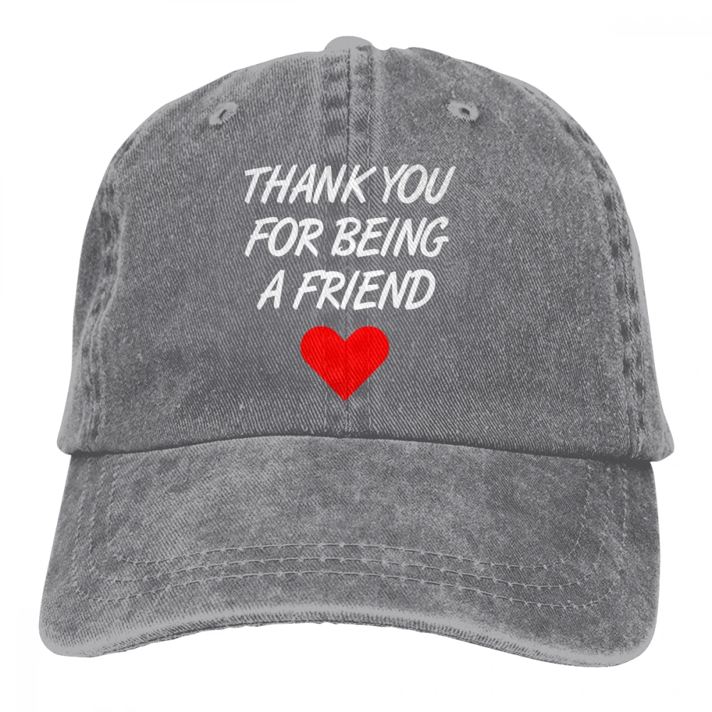 Спасибо за то, что вы друг Casquette черный унисекс Мужские Женские джинсовые бейсболка с ремешком кепки Регулируемая Гольф папа шляпа