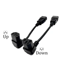 IEC 320 C14 штекер C13 женский PDU/UPS Удлинитель силовой кабель Разъем вверх/вниз 90 градусов под прямым углом
