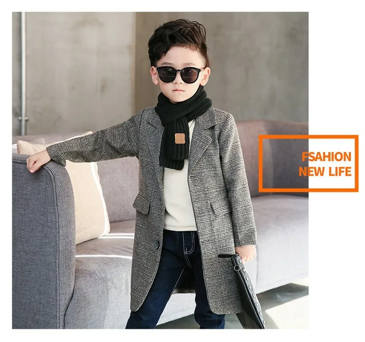 denim jacket with fur Boy Coat Turn Collar Single-Breasted Casual Spring Autumn Jacket For 5-16T Children Outerwear Gray High Quality fleece lined waterproof jacket