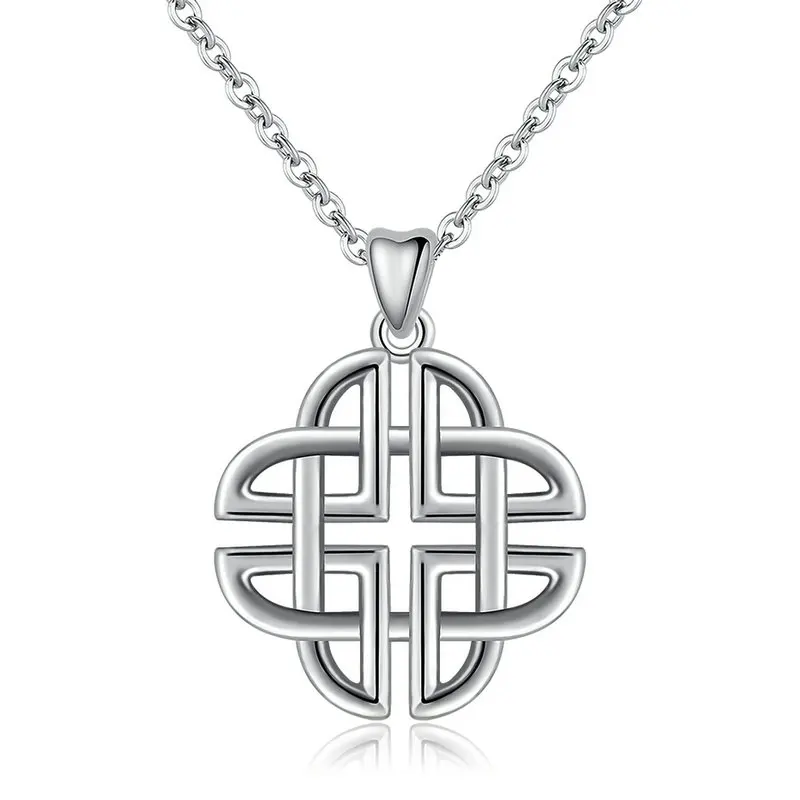 pendant necklace EUDORA 925 Серебряное ожерелье Dara Celtics с узлом, модное ирландское ожерелье с подвеской, Женское Ожерелье из стерлингового серебра, колье с цепочкой, хорошее ювелирное изделие - Окраска металла: pendant necklace
