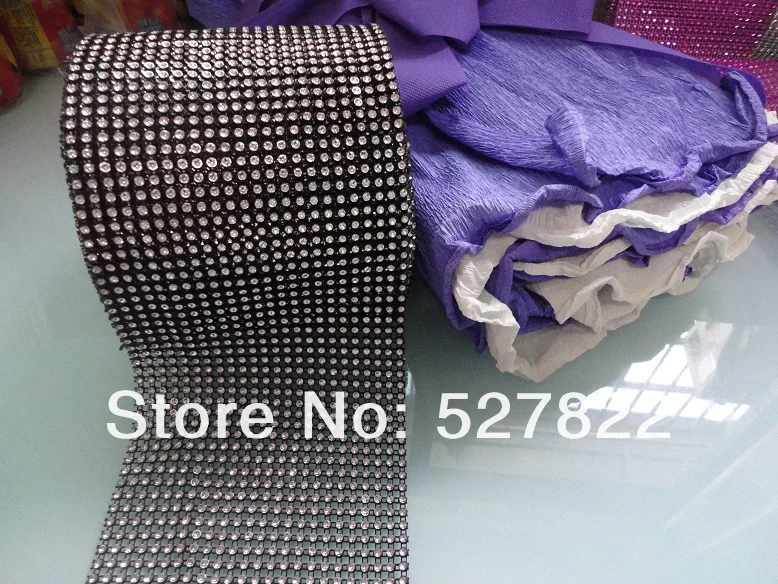 4.5x10 Yards 24 Row DIAMOND MESH WRAP ROLL SPARKLE RHINESTONE Crystal Ribbon x GoldBlackPinkSilverGoldRose Purple7.JPG