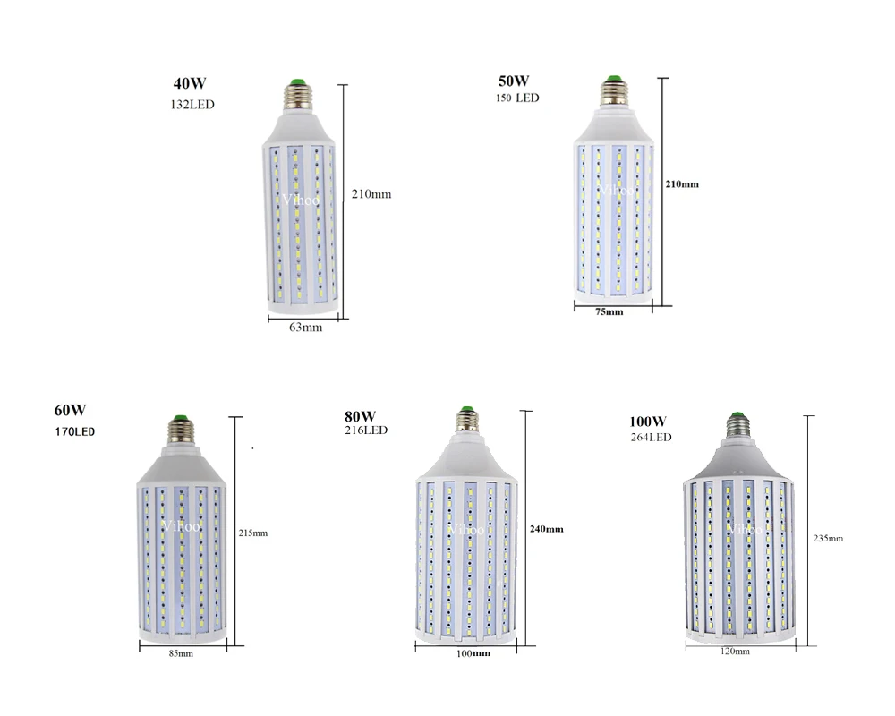 Высокая мощность 40 Вт 50 Вт 60 Вт 80 Вт 100 Вт Светодиодная лампа E27 E40 энергосберегающая лампада Настольный сад для гостиной люстра точечный свет