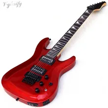 Активная электрогитара красного цвета с металлическим покрытием, полностью из твердого красного дерева, корпус 39 дюймов, глянцевая 6 струнная электрогитара хорошего качества