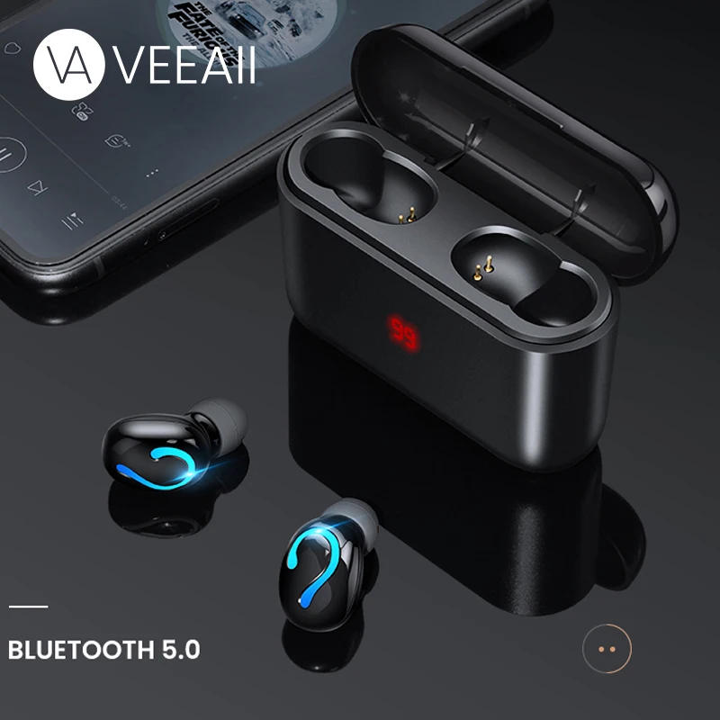 

VEEAII TWS 5.0 Wireless Bluetooth Earphone Sport Music Stereo Earbuds Headset Earphone Waterproof for iPhone Huawei Xiaomi redmi