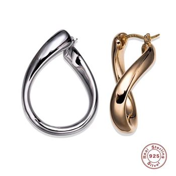 

925 Sterling Silver Geometric Earrings for Women Unisex Novelty Hanging and Twisted Silver 925 Earring Twist Ear Silver Jewelry