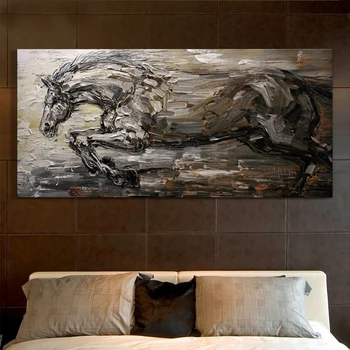 

Hand Painted Abstract Hot Sale Horse Oil Painting On Canvas Wall Art Pictures For Home Living Room