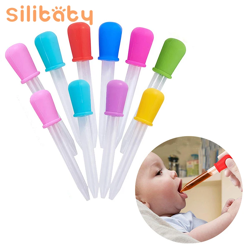 Silibaby 6pcs 5ml Silicone Dropper Baby Medicine Dispenser Baby
