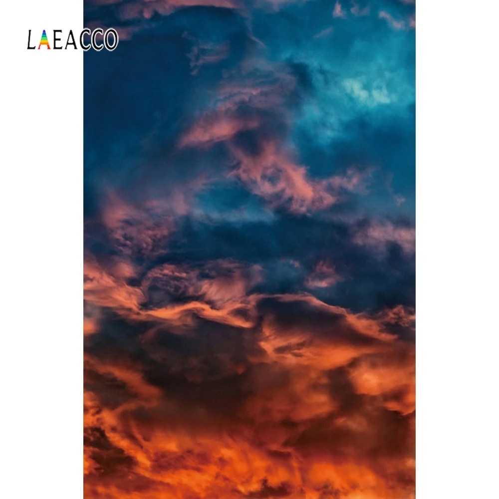 Laeacco Baby Shower Backgrounds Blue Sky Sunset Clouds Child Newborn Birthday Photography Backdrops For Photo Studio Photocall photo backdrop