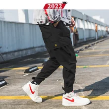 Японская уличная одежда, брюки для бега с карманами, мужские комбинезоны, мужские летние штаны в стиле хип-хоп, Мужские штаны до щиколотки, Размер 3XL