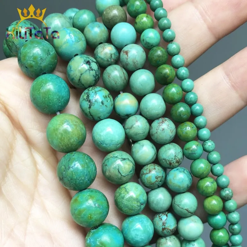 

Green Chrysocolla Round Stone Beads Loose Spacer Beads For Jewelry Making DIY Bracelets Earrings Accessories 15'' 4/6/8/10/12mm