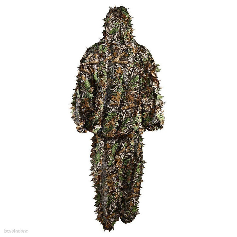 

Men's Clothing Durable Woodland Kit Cloak Military 3D Leaf Camouflage Camo Jungle Birding Hoodies Sweatshirts