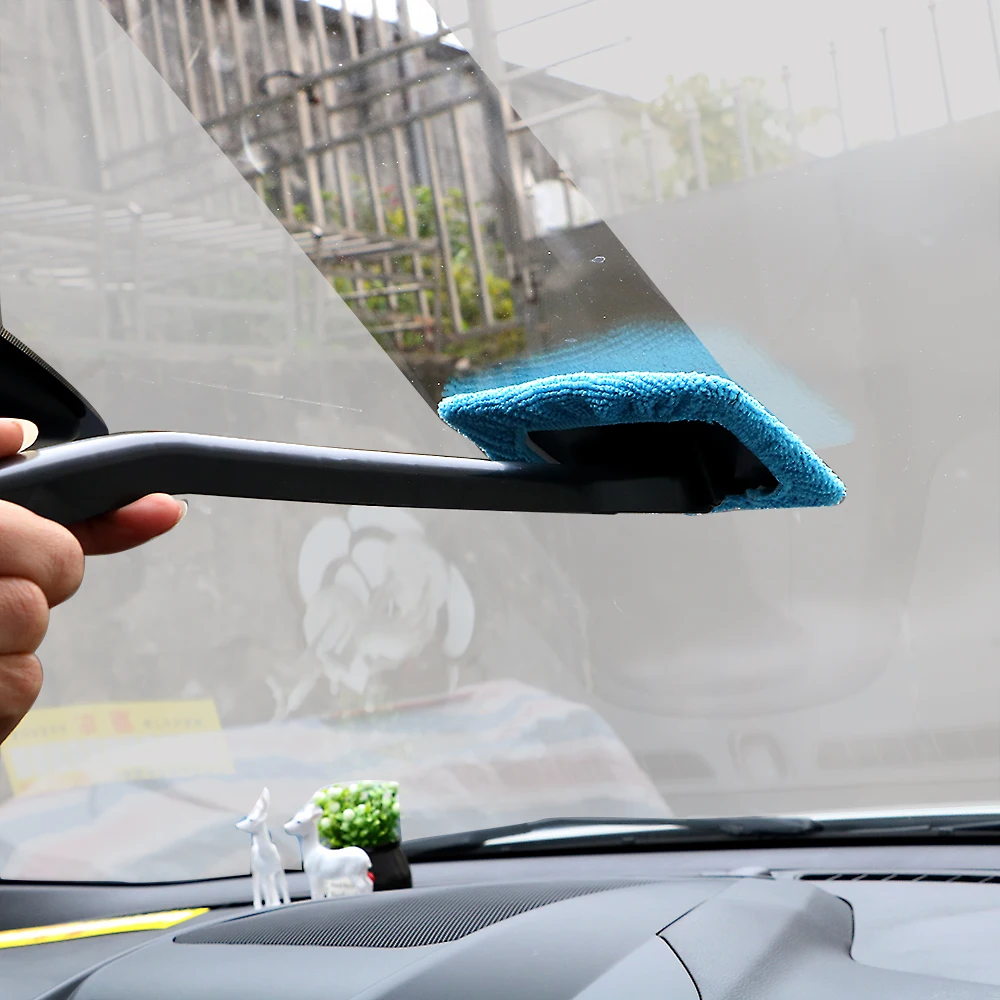 

Cleaning Tools Kit Automobile Windshield Cleaner Useful Car Wash Brushes Car Body Window Glass Wiper Blue Microfiber Cloth