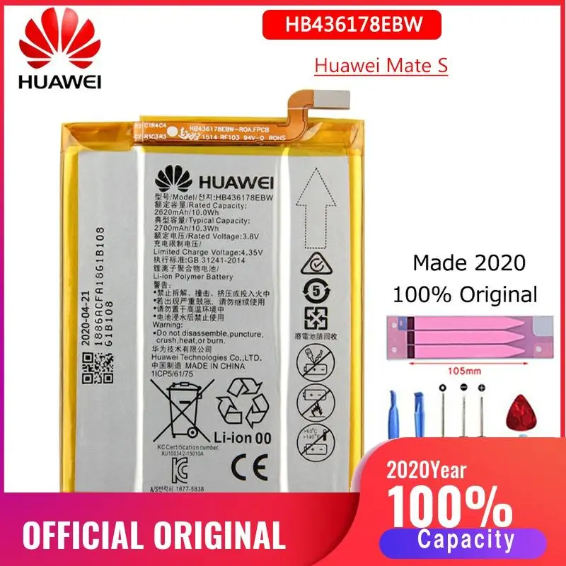 HB436178EBW 100% новая Оригинальная батарея для телефона Хуа Вэй Huawei Mate S CRR CL00 UL00 2620mAh