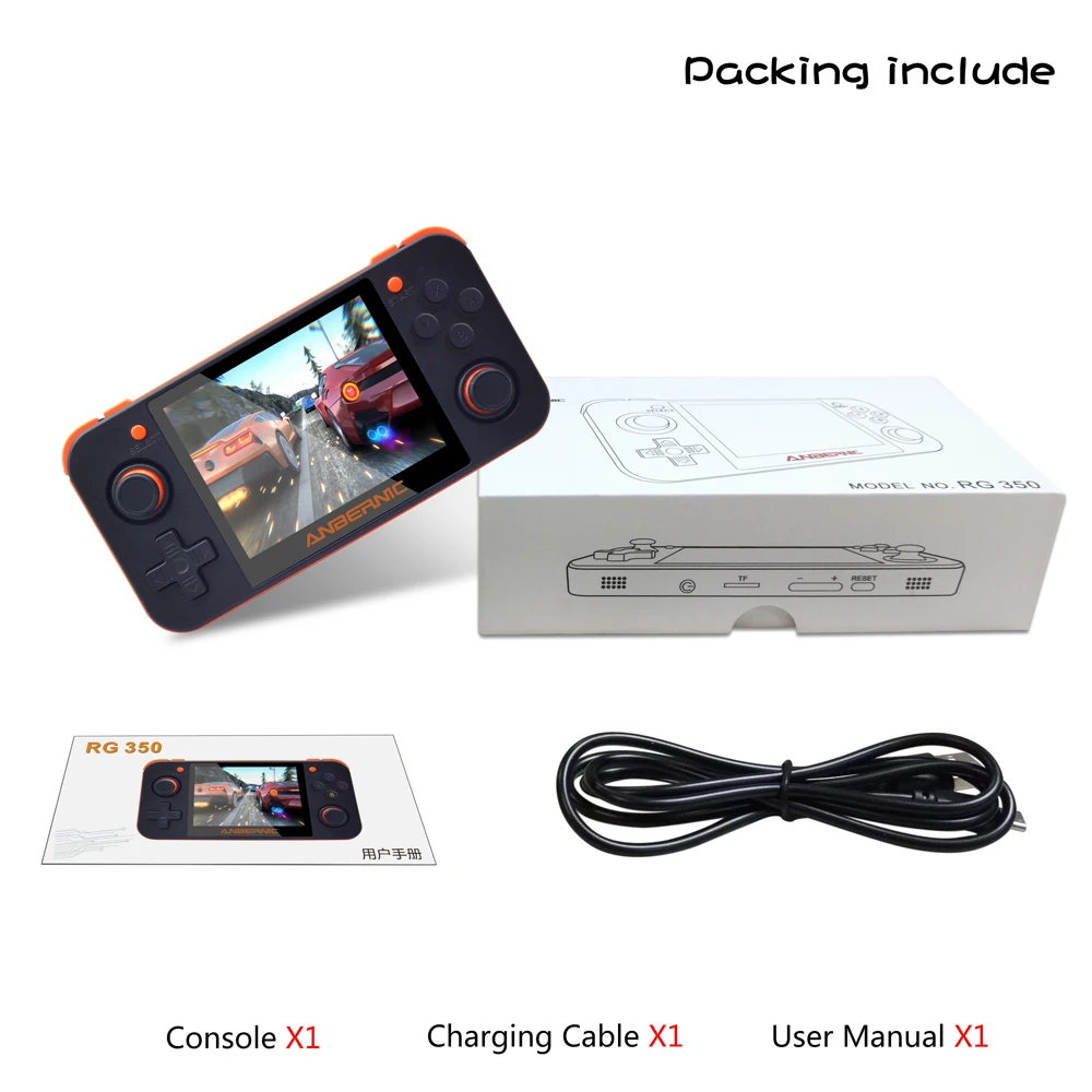 ANBERNIC New Retro Game RG350 Video Game Handheld game console MINI 64 Bit 3.5 inch IPS Screen 16G+32G TF Game Player RG 350 PS1