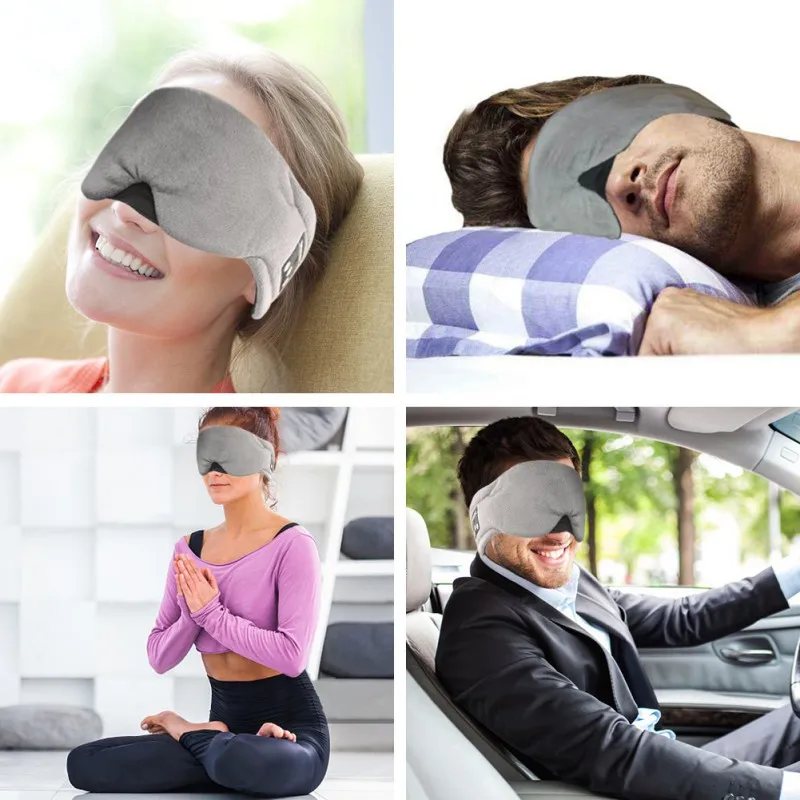 K NEW Polyester Lycra Wireless Stereo Bluetooth 5 0 Earphone 5 0 Sleep Soft Earphones Support Handsfree Sleeping Eye Mask 