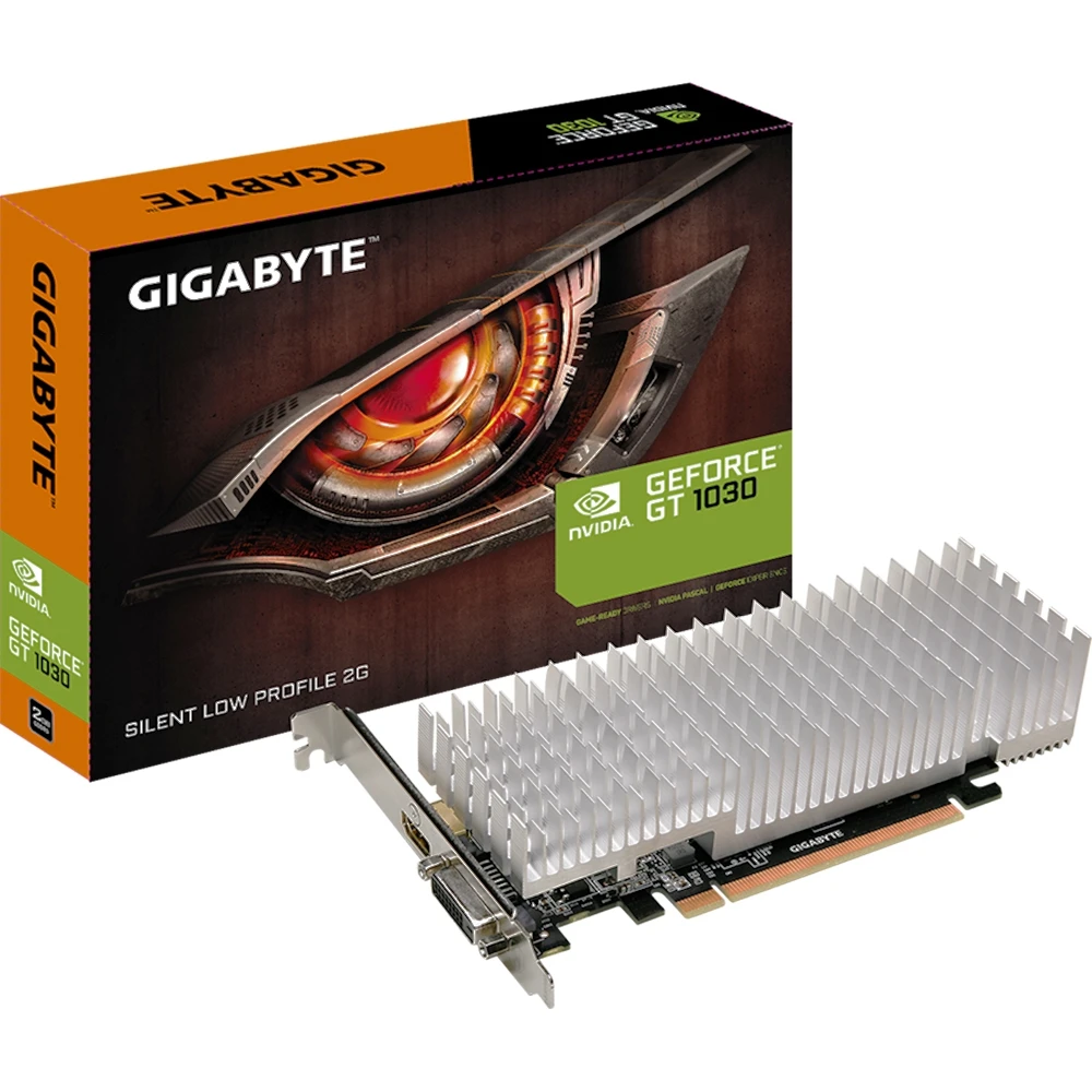 Видеокарта Gigabyte Silent nVidia GeForce GT 1030 1506MHz 2048MB 6008MHz 64 bit RTL [GV N1030SL 2GL]|Графические карты| |