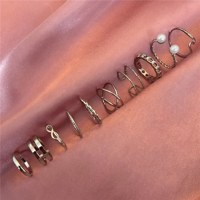 6Pcs Vintage Gothic Butterfly Angle Flower Multi Element Ring Set For Women Men Retro Personality Finger Ring Gifts LY51184