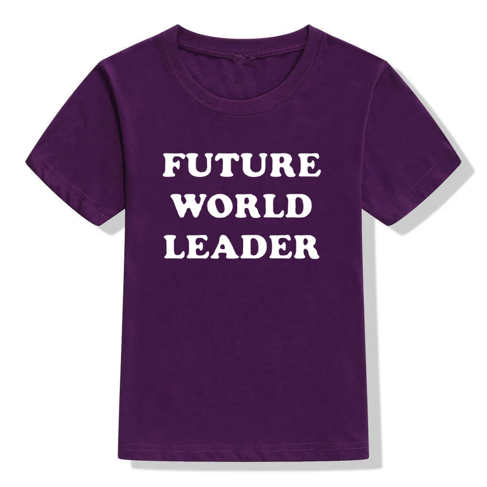 Kids Boys Tshirt Future World Leader Print Funny Letters Toddler Boy T-shirt Children Casual Short Sleeve Fashion Tees Clothes - Цвет: 47C4-KSTPP-