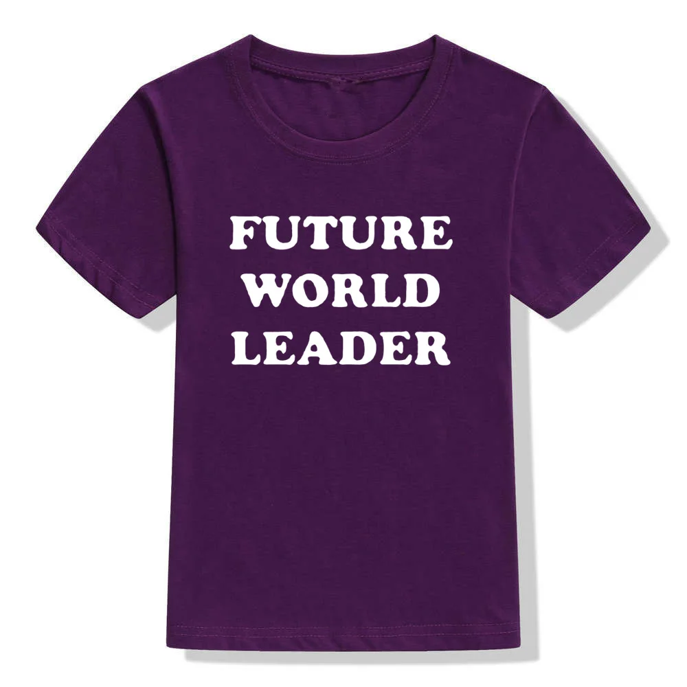 47C4-KSTPP- Kids Boys Tshirt Future World Leader Print Funny Letters Toddler Boy T-shirt Children Casual Short Sleeve Fashion Tees Clothes - Цвет: 47C4-KSTPP-
