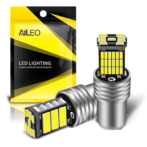 AILEO 2 шт. 1156 BA15S P21W S25 7506 светодиодный ные лампы высокой мощности 45 шт. 4014SMD Сверхъяркие 1200LM сменные для автомобильного заднего хода белые