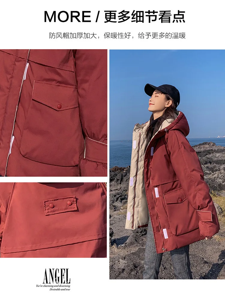 AliExpress пуховик Одежда с хлопковой подкладкой плотное пальто женское платье пуховик Куртка с хлопковой подкладкой корейский стиль средней длины
