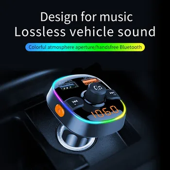 

Bluetooth FM Transmitter for Car, Upgraded V5.0 and 7 Color LED Backlit Car Radio Bluetooth Adapter Supports QC3.0 Fast Charging