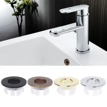 

Bathroom Basin Sink Overflow Cover Six-foot Round Insert Chrome Ring Hole Cap