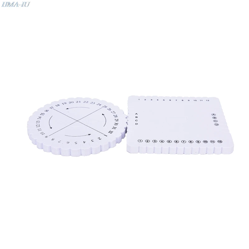 Round&Square Knitting Kumihimo Disc Disk Braided Rope Knot Weaving Plate Jewelry Desgin Board 2 Sizes