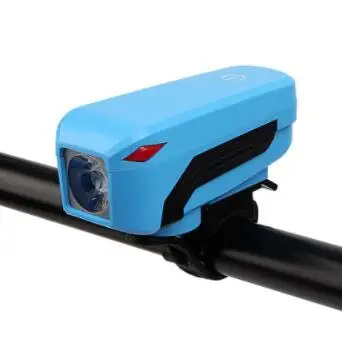 blue T6 Водонепроницаемый велосипедный передний свет Рог громкий usb зарядка 350 lemun 2000 mah bicicleta для MTB дорожный велосипед аксессуары для велосипеда - Цвет: blue