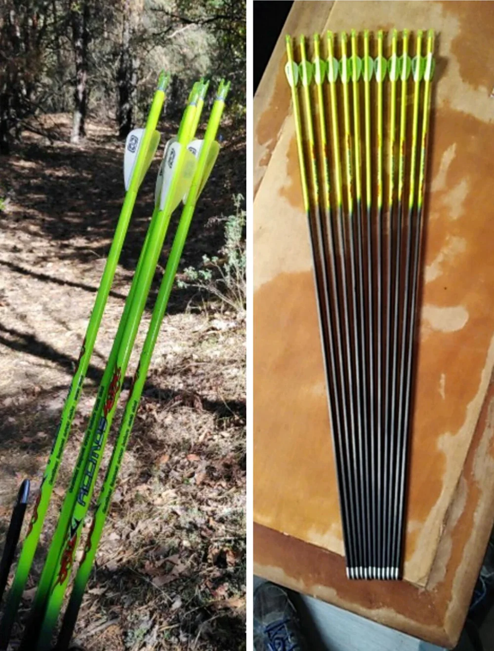 6-12ps Pure Carbon Arrows ID 4.2mm Spine 400-1000 For Recurve/Compound Bow Archery