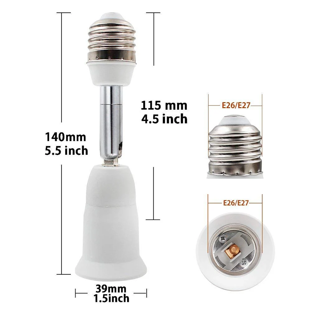 E27/E26 светильник-удлинитель адаптер E27/E26 К E27/E26 РЕГУЛИРУЕМЫЙ УДЛИНИТЕЛЬ гибкий средний Светильник лампа-переходник D30