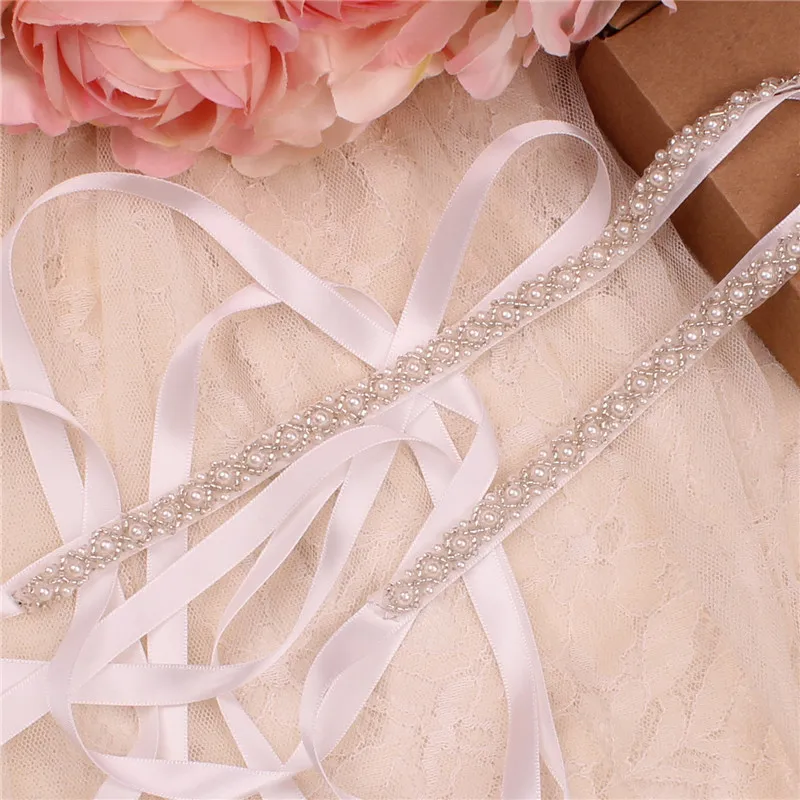 Crystal bridal belt with ribbons, handmade silver wedding belt, cookie patient belt for wedding evening dresses trixy s28 rg luxury rose gold rhinestone belt wedding bridal belt for women crystal beaded belts for dresses handmade women belt