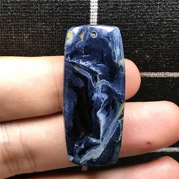 

Top Natural Blue Pietersite Pendant For Woman Man Crystal 39x17x6mm Rectangle Beads Big Namibia Strong Fire Stone Jewelry AAAAA