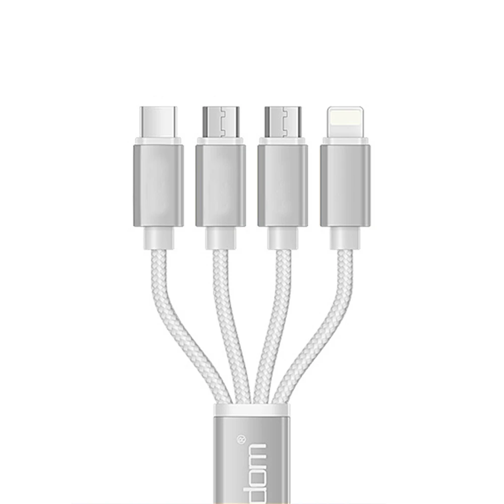 FDBRO 3 в 1 телефон USB кабель type C Micro USB для телефона X 8 7 6 для iPad 3A Зарядка Micro usb C кабель для телефона - Цвет: 4 in 1