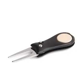 

2x Golf Divot Repair Switchblade Tool Groove Cleaner W/Ball Marker Golfer Club